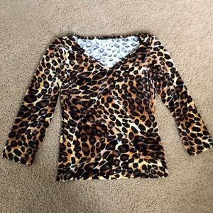 LEOPARD PRINT LONG/HALF SLEEVE TOP
